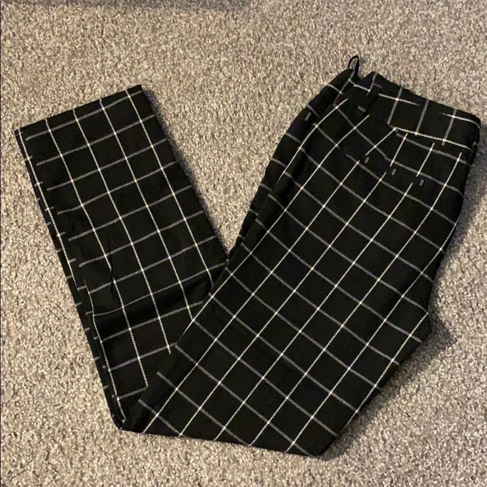 Black plaid dress pants